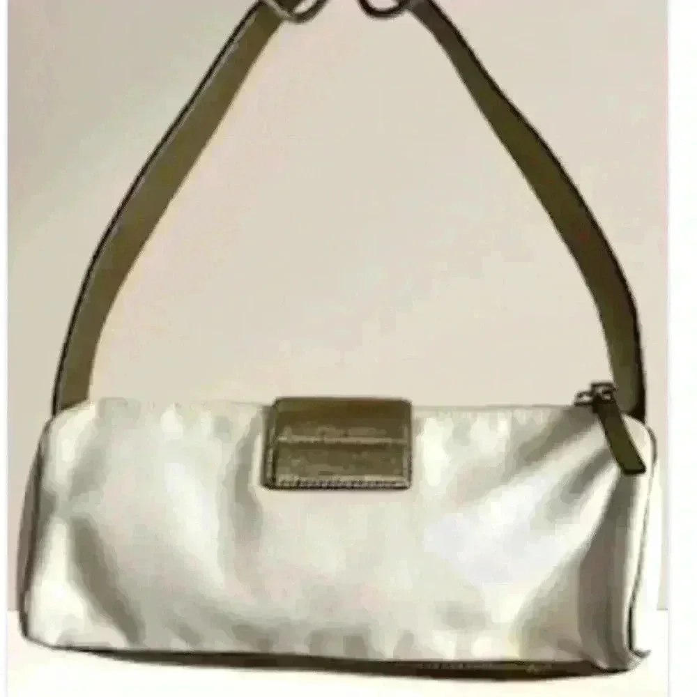 Kate Spade canvas and leather baguette bag